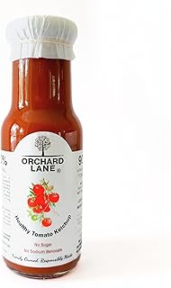 Organic Tomato Ketchup - Certified Organic, No Preservatives, Chemicals or Sugars, Less Sweet, Low Calorie, No Fat, 230g, for Kids and Adults, Snacks