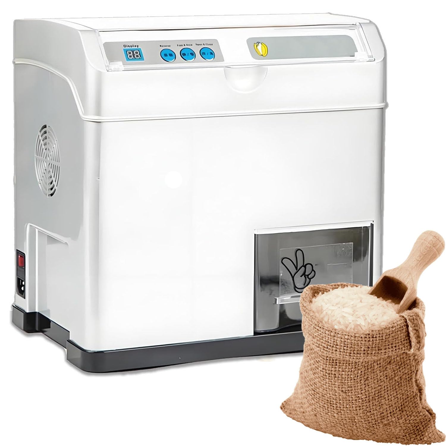 Sgranatrice per riso da 500 W, macchina elettrica per la macinazione del riso con scatola estraibile e doppia regolazione della velocità, per riso integrale chiaro, riso leggermente macinato 30 kg/h