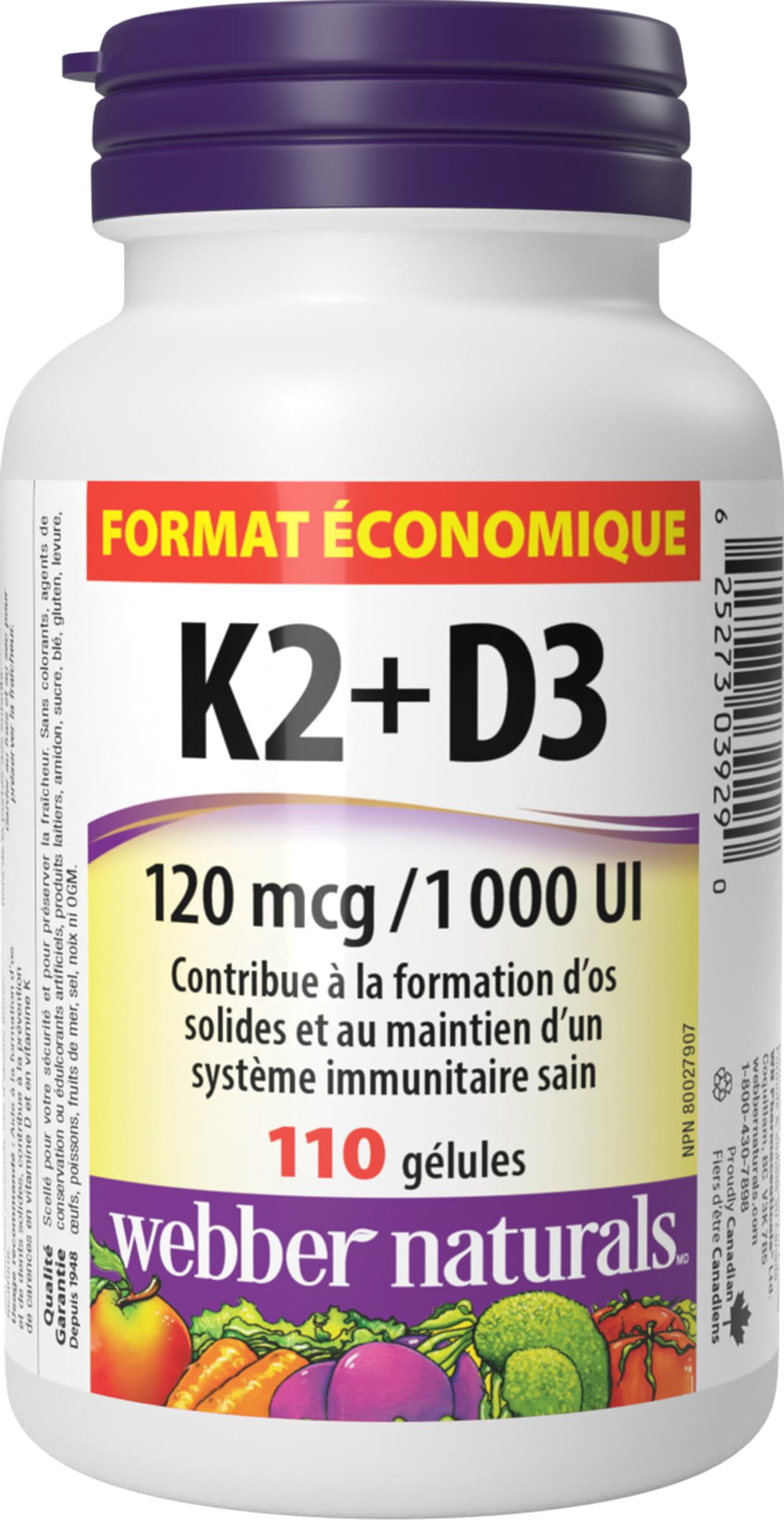 Webber Naturals Webber Naturals Vitamin K2 with D3, 110 Softgels, MK-7 Formula, Helps Support Bones, Teeth, and Immune Function in use