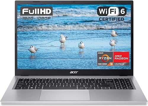 acer Aspire - Laptop delgada y ligera 2023, pantalla Full HD de 15.6 pulgadas, procesador AMD Ryzen 3 7320U de 4 núcleos, 8 GB LPDDR5, 512 GB SSD,