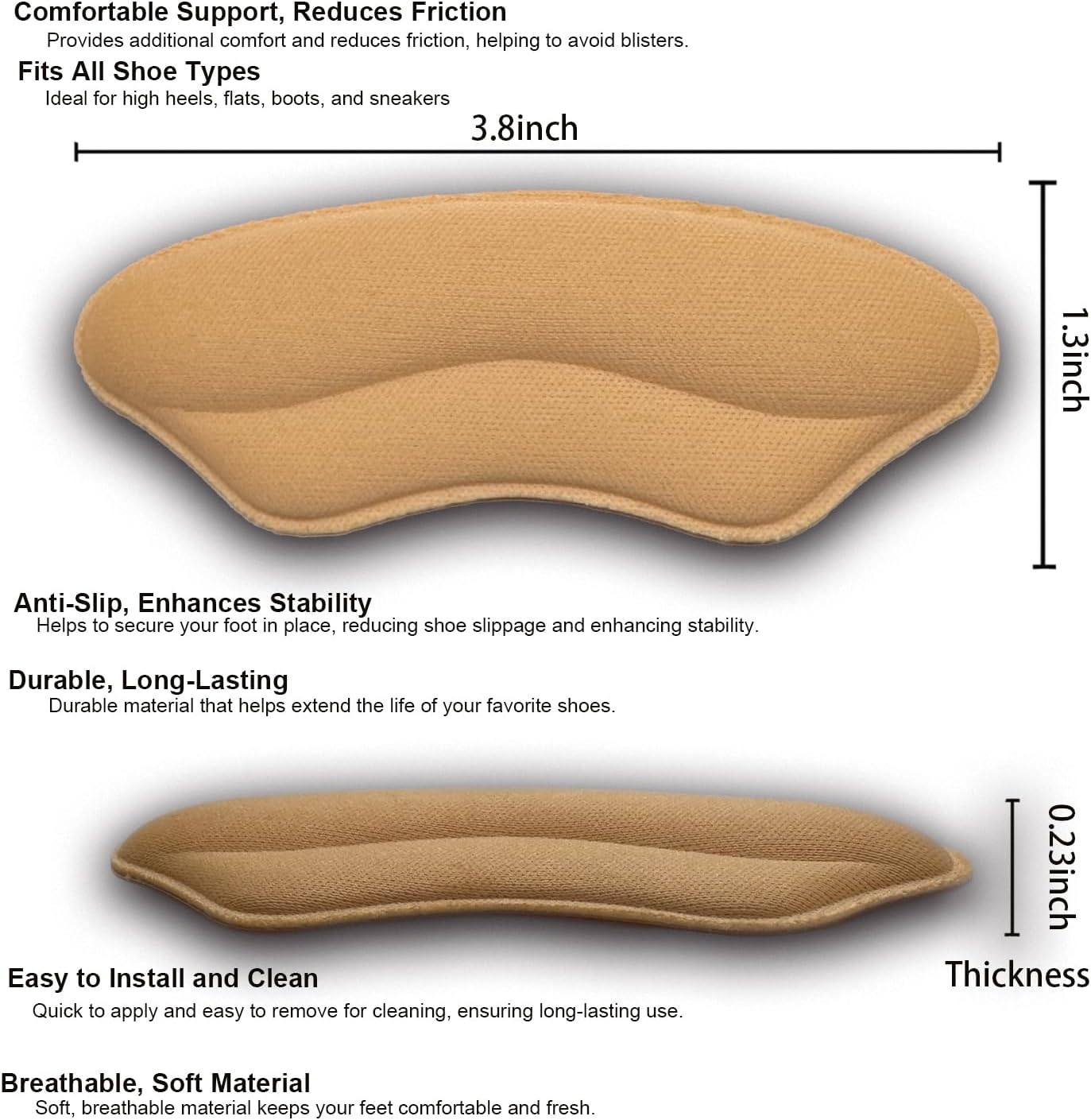 Metatarsal Pads for Women,Heel Pads,Anti-Sliding, Ball of Foot Cushions, High Heel Inserts,Forefoot Pads - Image 3