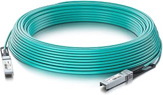 10Gtek 10G SFP+ AOC 케이블 - 10GbE SFP+ to SFP+ 액티브 광섬유 케이블, OM3 MMF 직접 연결 섬유 어셈블리, SFP+ 커넥터 포함, 시스코 SFP-10G-AOC10M, Ubiquiti UniFi, Mikrotik, 10m