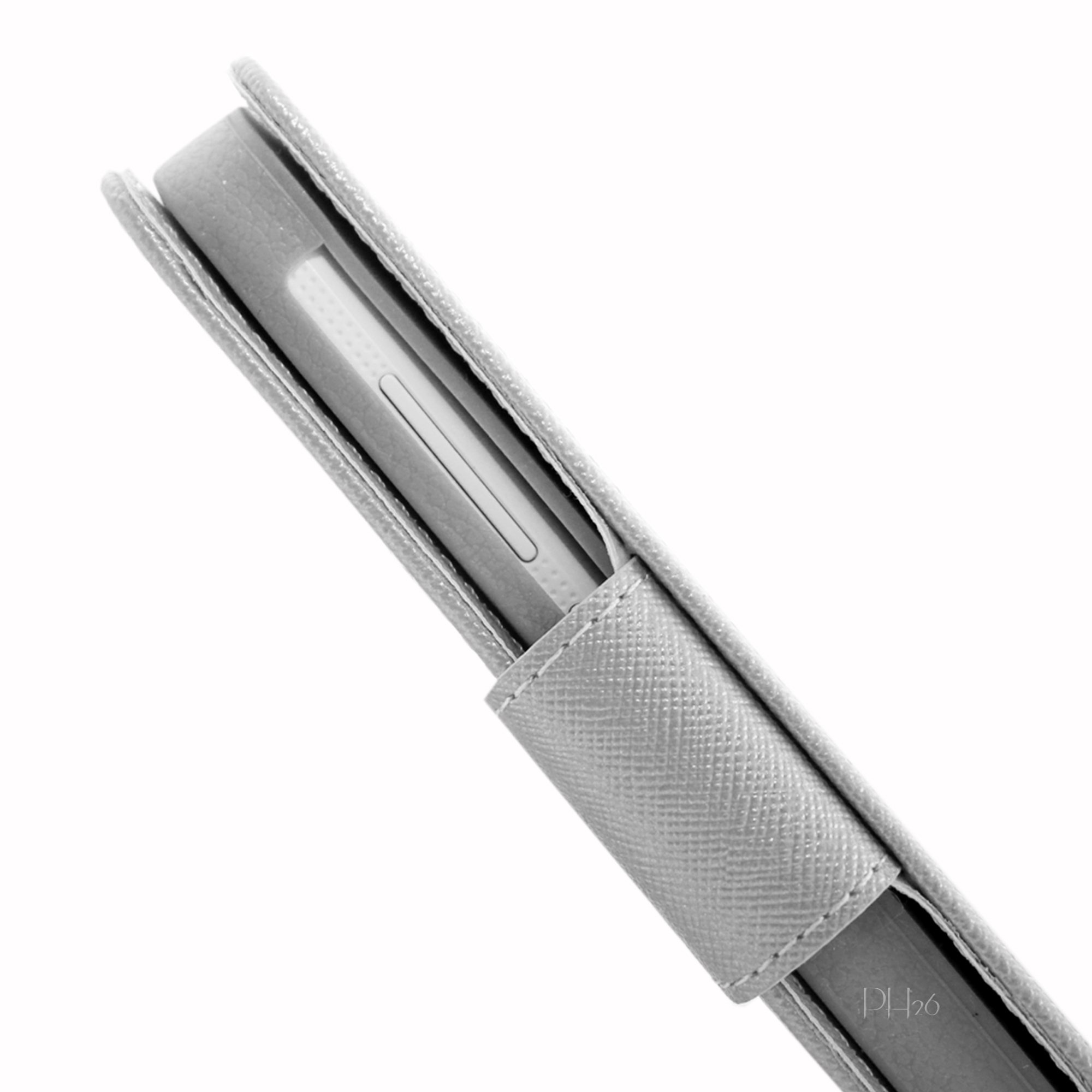 PH26® - Custodia a portafoglio per Samsung Galaxy SCL i9003, in pelle, con porta carte e impunture a vista