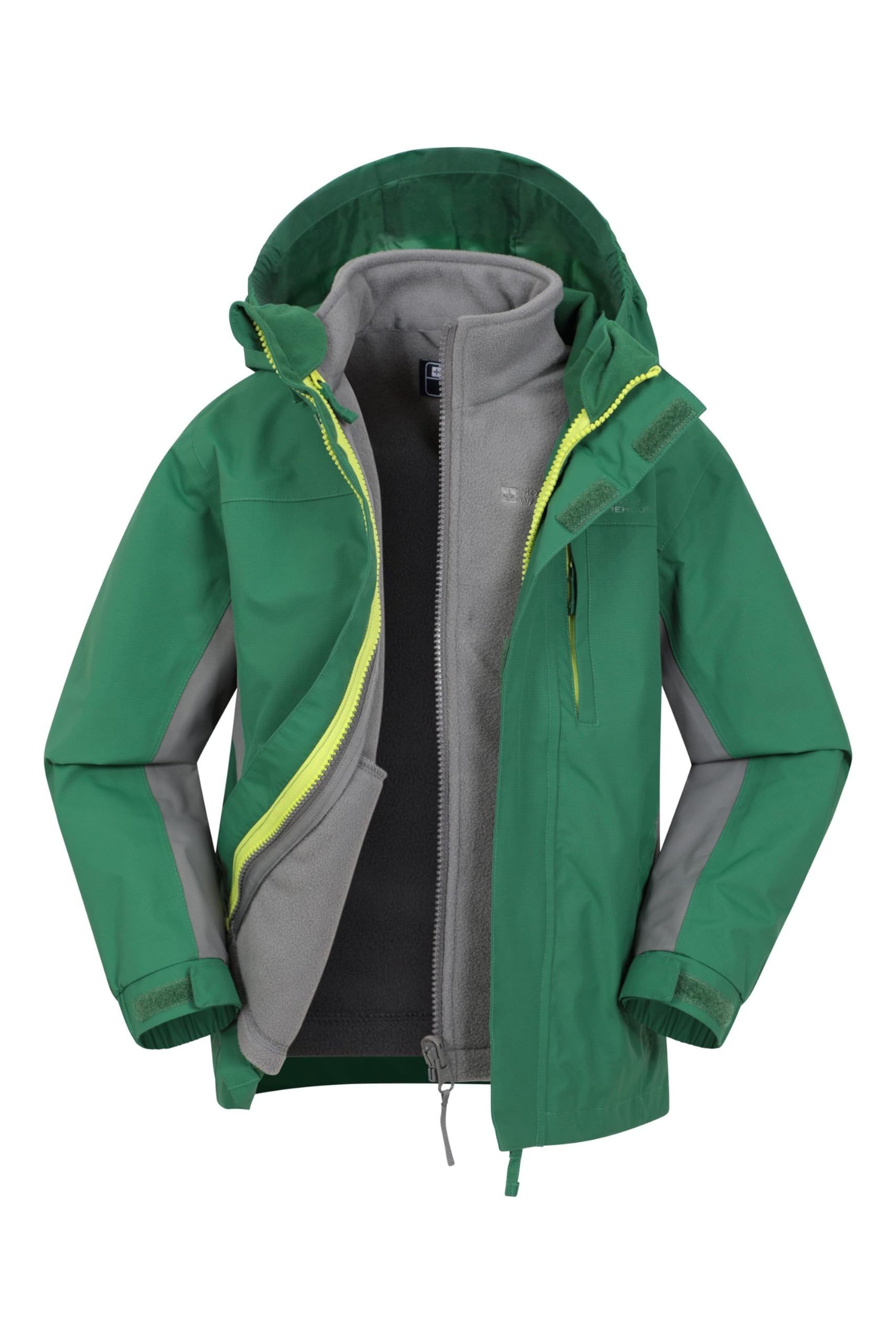 Mountain Warehouse Childrens/Kids Cannonball 3 in 1 Waterproof Jacket (11-12 Years) (Khaki)