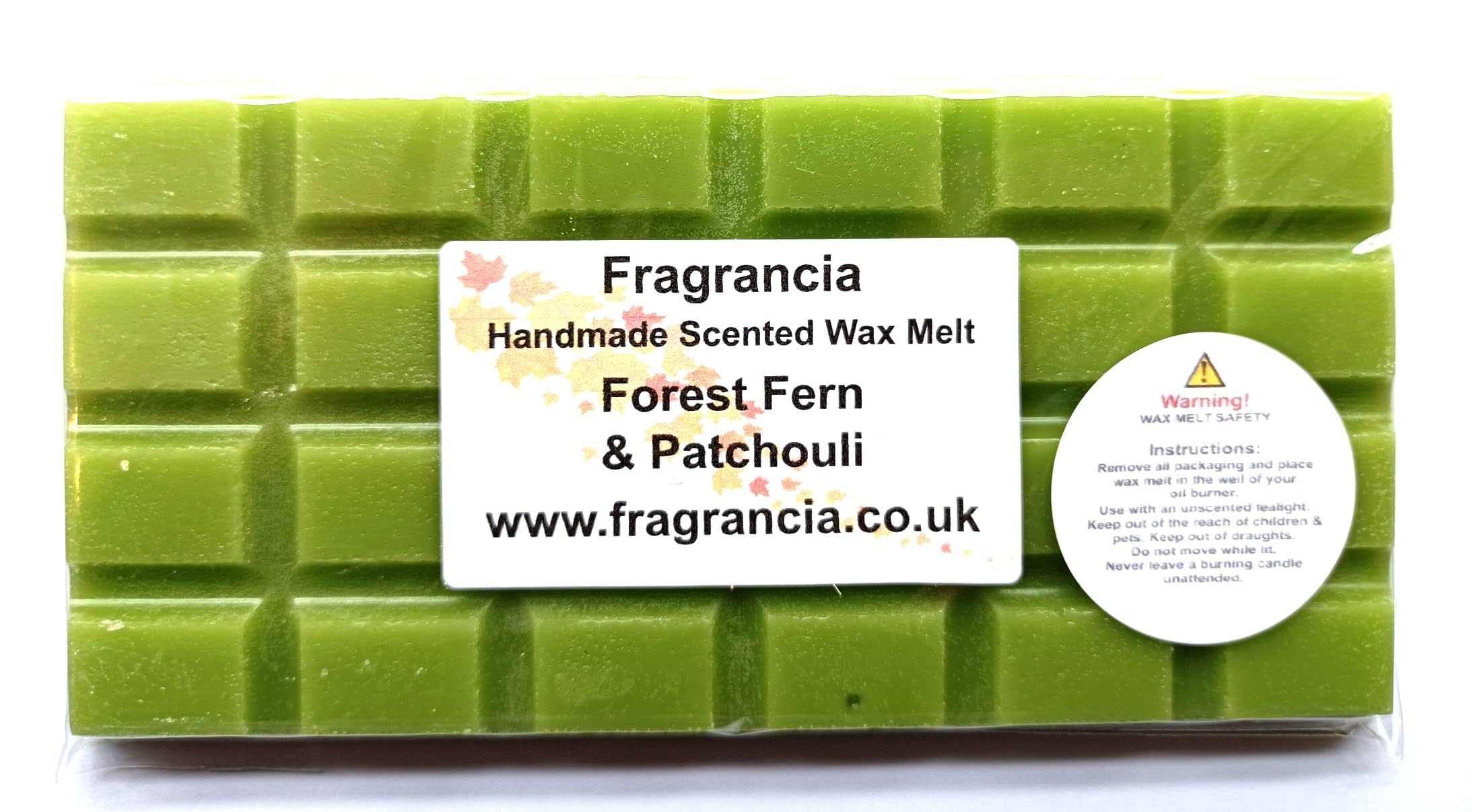 Fragrancia Pink A Single Handmade Highly Scented Wax Melt Bar (Forest Fern & Patchouli)