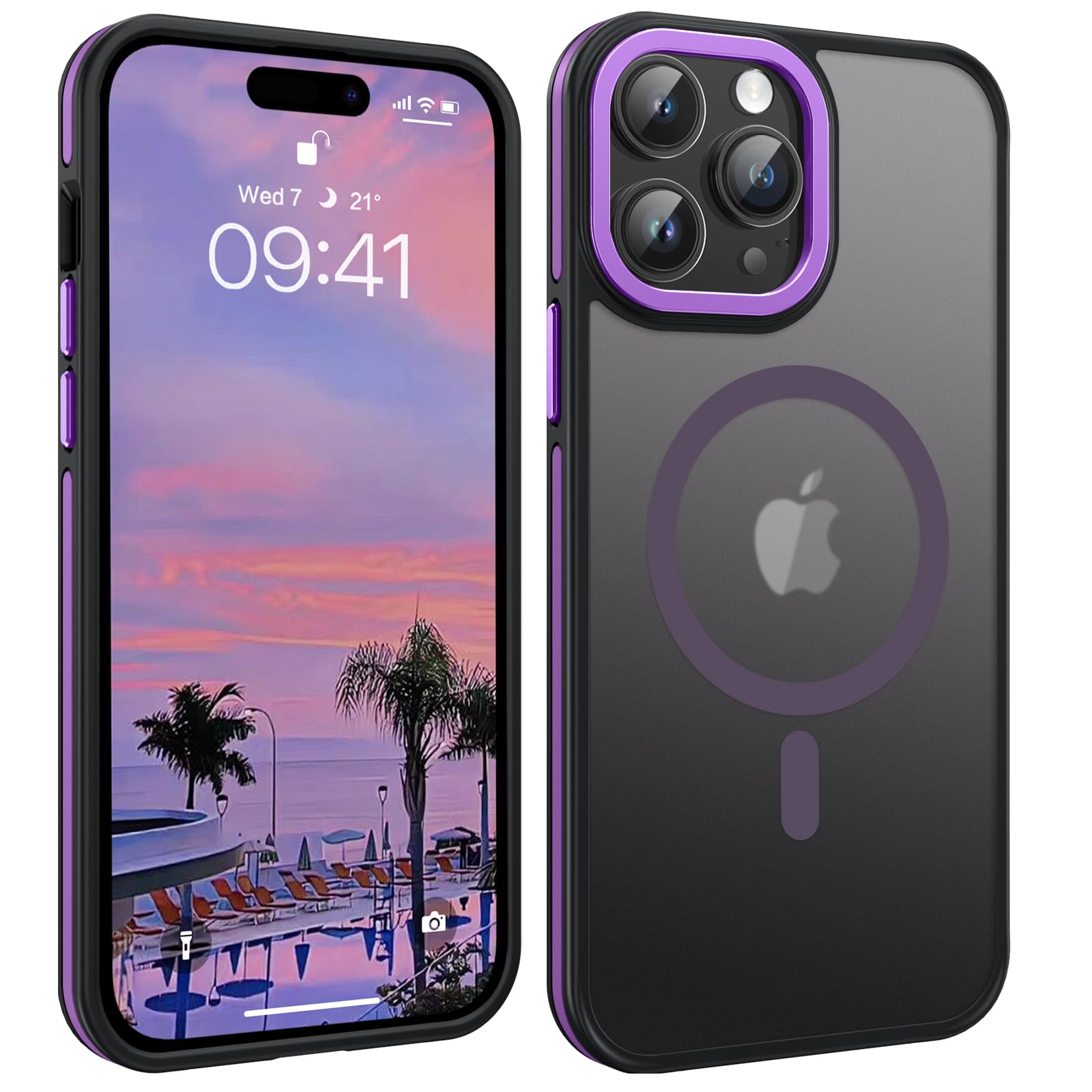 YINLAI Case for iPhone 14 Pro Max 6.7-Inch, iPhone 14 Pro Max Phone Case Magnetic [Compatible with Magsafe] Slim Translucent Matte Girls Women Men