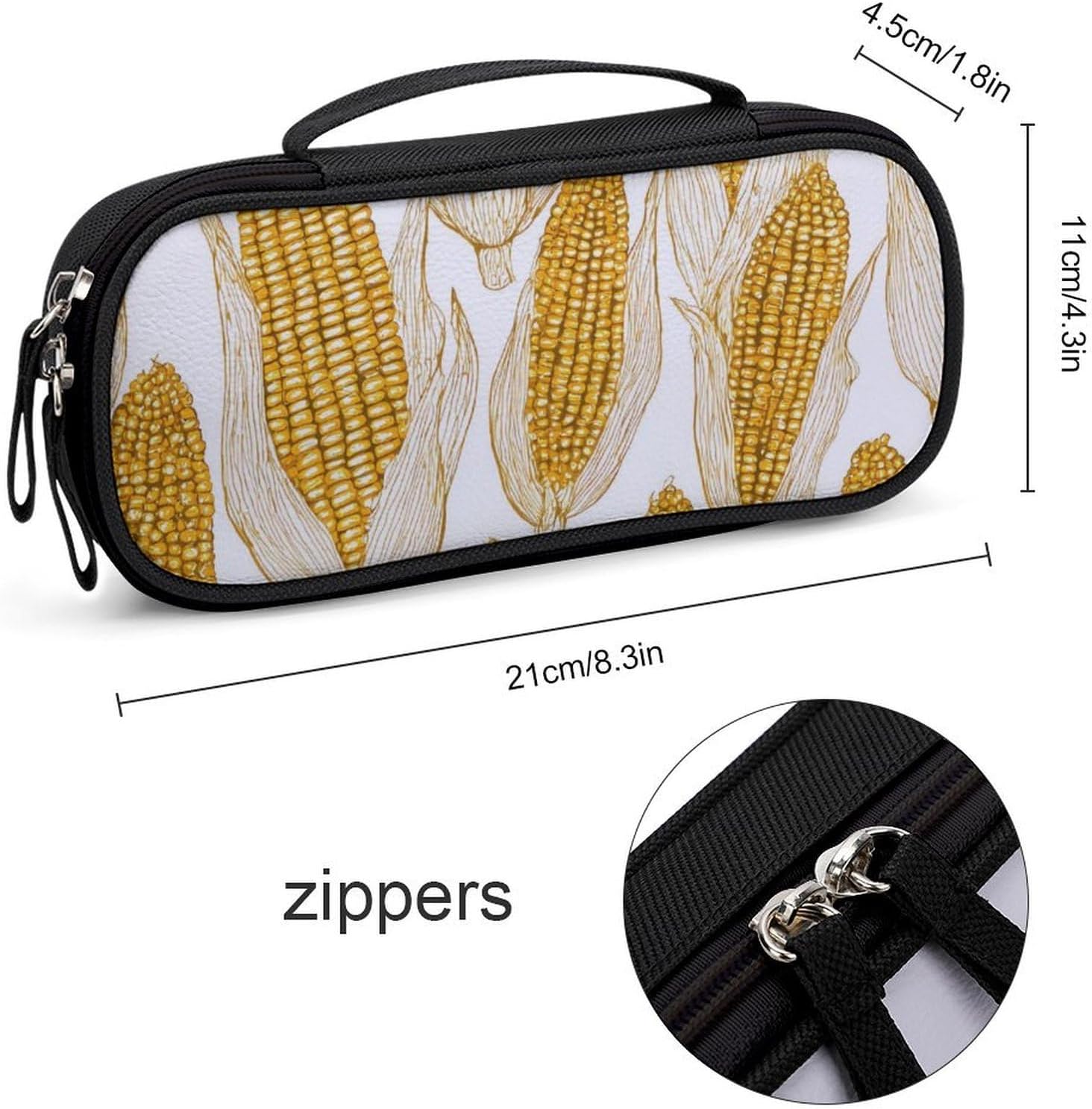 Yellow Corn Travel Makeup Bag Tote Cosmetic Organizer Handbag image 2