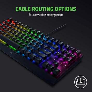 Razer BlackWidow V3 Tenkeyless (Green Key) - Compact Mechanical Gaming Keyboard (Clickable Mechanical Switches, Compact Form Factor, Fully Programmable Keys) US-Order | Black