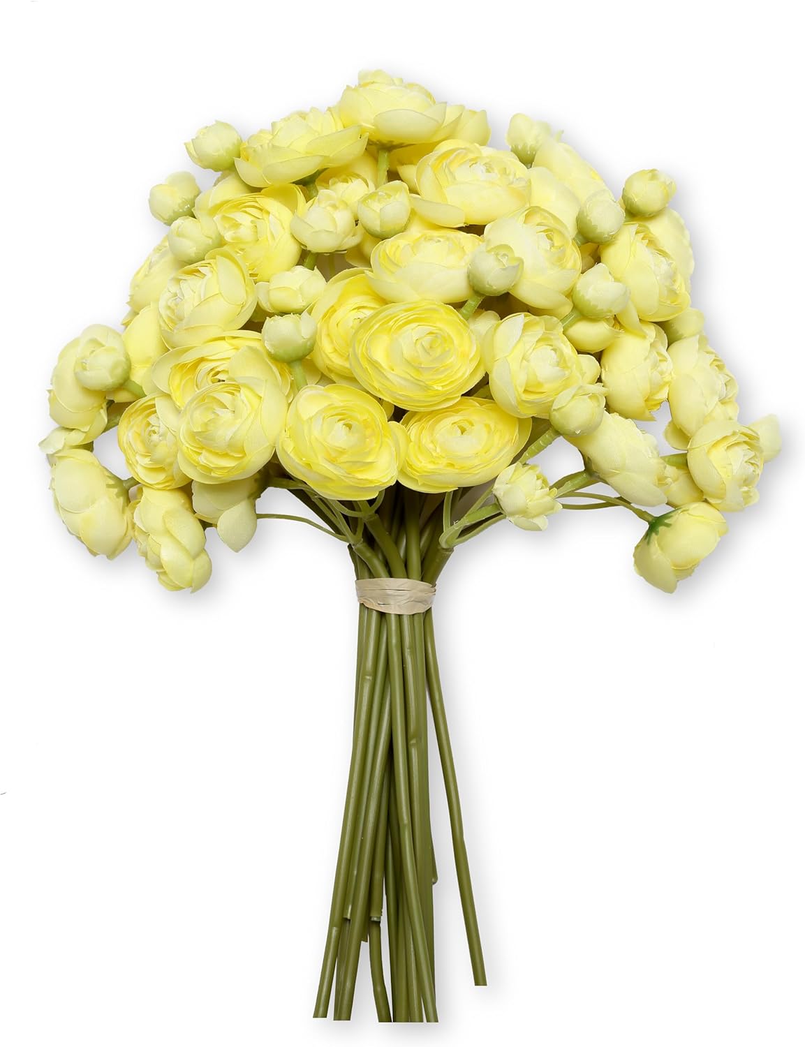 Artificial Silk Ranunculus Flowers, 18 Pcs Real Touch for Home, Garden, Wedding, Party & Festival Decorations, DIY Flower Arrangements, Yellow