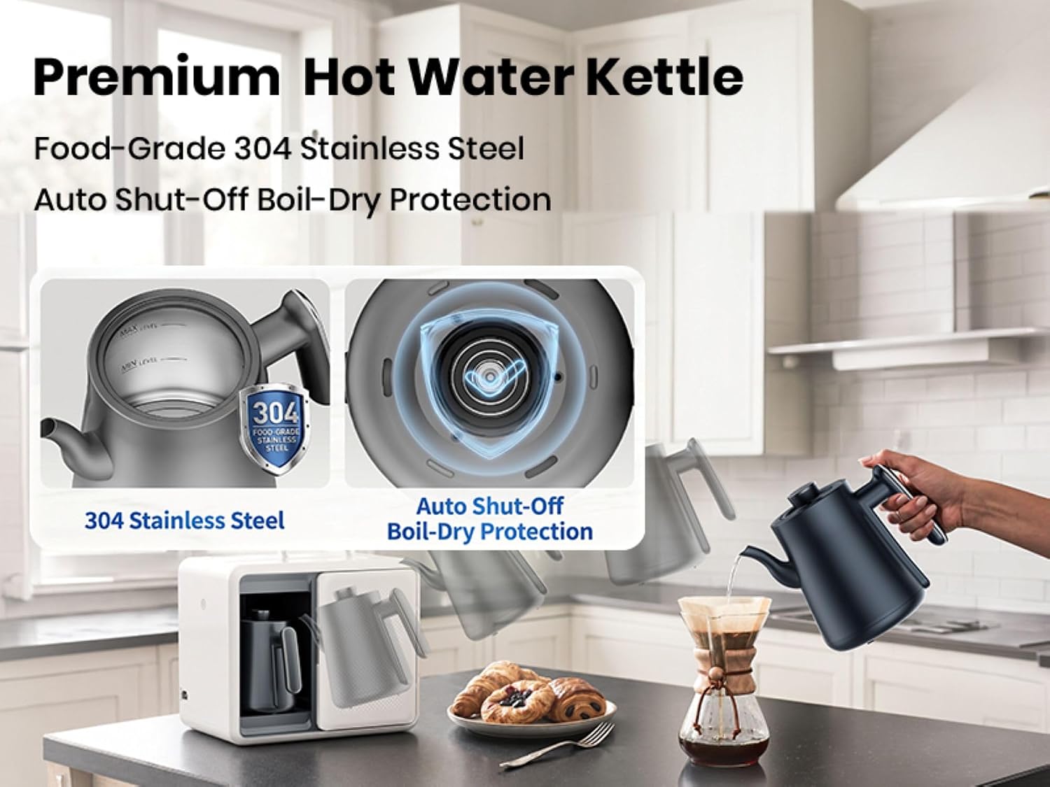 Countertop Reverse Osmosis Water Filter System, RO Water Purifier for Home Drinking Water, Portable RO Filter for RV Camping Kitchen, Instant Hot Water, 9 Temperature Options image 2
