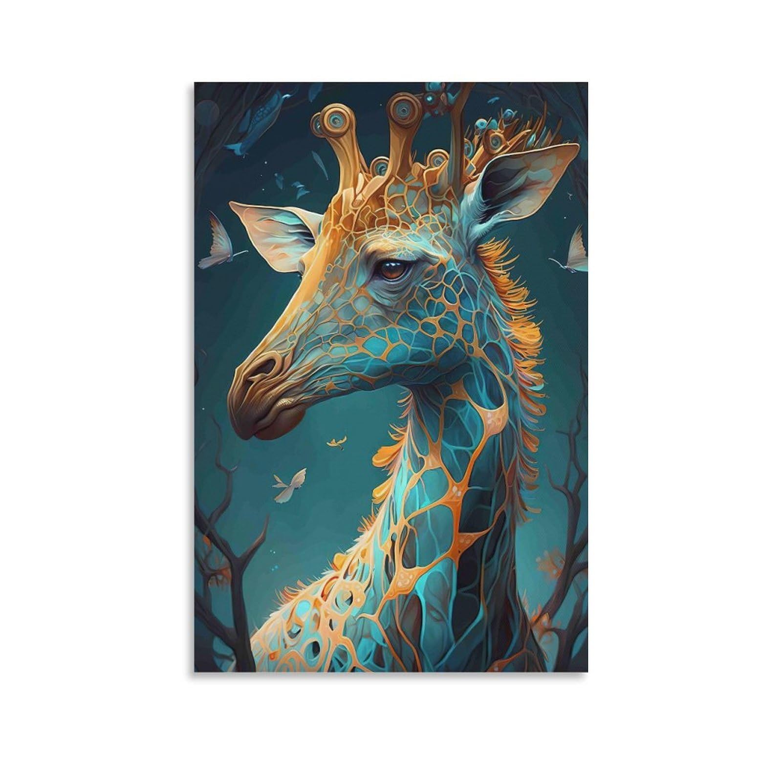 DHBANEIOK Fantasy Giraffe Art Wall Decor Poster Giclee Canvas Prints Modern Wall Art Picture Wall Hanging for Office Gym Living Room Decor 20x30inch(50x75cm)