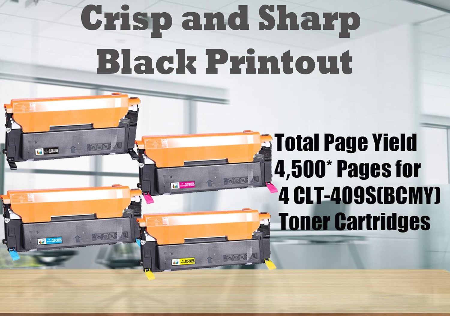 4-Pack Compatible CLT-409S Toner Cartridge B/C/Y/M Replacement for CLP315 Toner Used for CLP-310 CLP-310N CLP315W CLP315 CLP310 CLX-3170FN CLX-3175N CLX-3175 CLX-3175FN Laser Printer