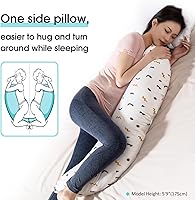 Vista 5 de BYRIVER Almohadas de embarazo en forma de C firmes para dormir, soporte para la barriga, cadera, pierna y rodilla, almohada corporal para dormir