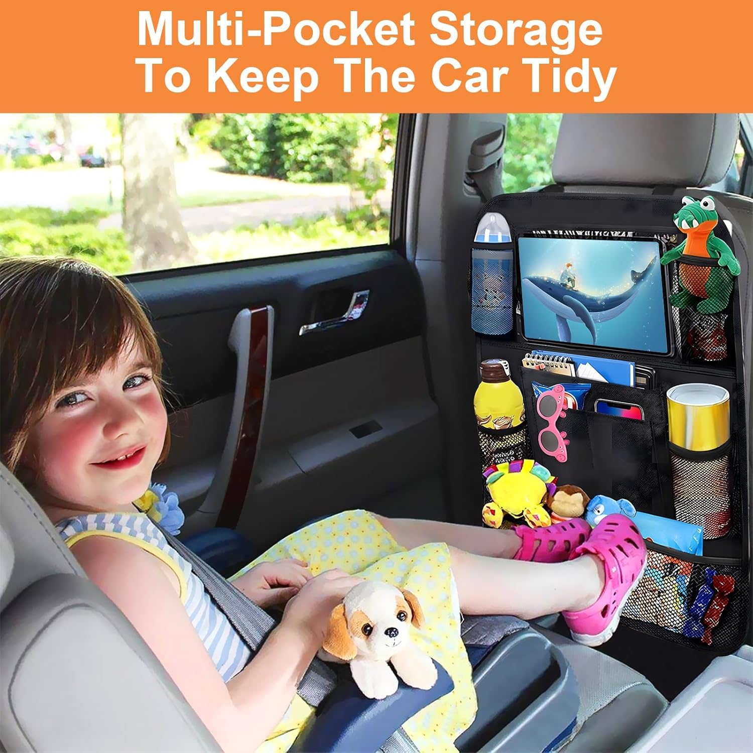 Auto Organizer Rückenlehnenschutz Für Audi Q2 Q3 Q4 Q5 Q5L Q7 Q8 Multifunktional Wasserdicht Rücksitz Organizer mit Klapptisch