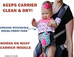 Drool and Teething Pad Reversible Organic Cotton 3-Piece set for Ergobaby Four Position 360 Baby Carrier (Grey and White Arrows) [Patent Pending] (Ergo-Pink)