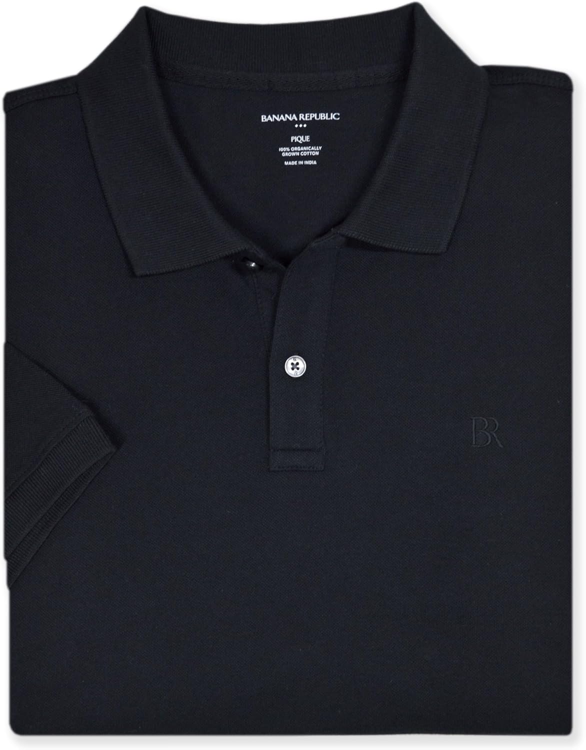 Banana Republic Mens 803392 Regular Fit Pique Mesh Organic Cotton Monogram Polo Shirt - Image 2