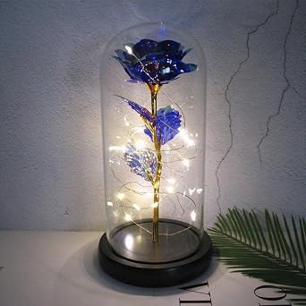 Night Light LED Glass Cover Rose Lantern, Artificial Lantern, Ladies Christmas, Wedding, Valentines Day, Anniversary, Luminous Unique Gift