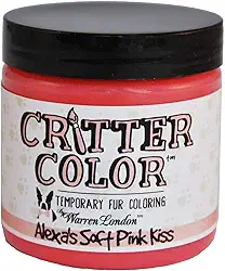 Tinta de pele temporária para cães Critter Color – Alexa's Pink Kiss da Warren London | Cor de pelos de animais de estimação brilhante, lavável e não tóxica | Fácil de aplicar e secar, não esfrega