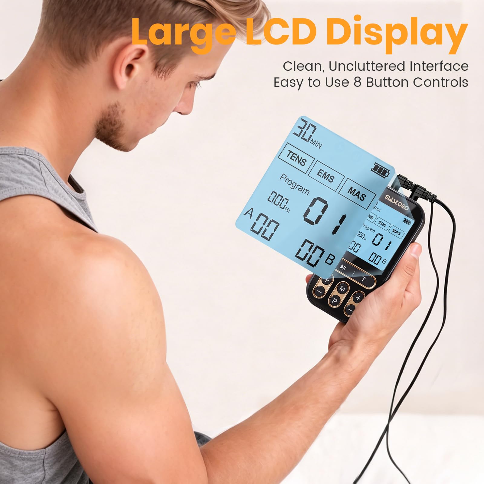 MASTOGO 60 Modes 3 in 1 TENS Unit Muscle Stimulator for Pain Relief — Amazon image 2