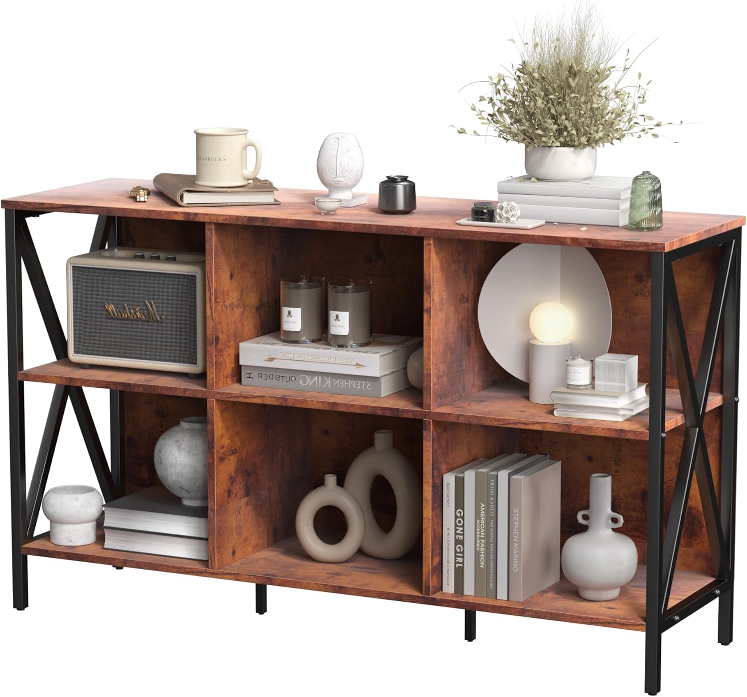 Horizontal Bookshelf Bookcase,Cube Storage Organizer Shelf