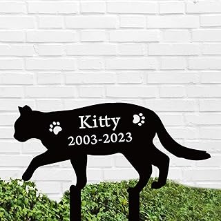 Personalized Cat Garden Stake, Cat Memorial Yard Stake, Outdoor Cat Garden Decor, Custom Cat Grave Marker, Cat Loss Gift, Cat Memorial Plaque with Stake, in Loving Memory of Cat, Pet Loss Gifts