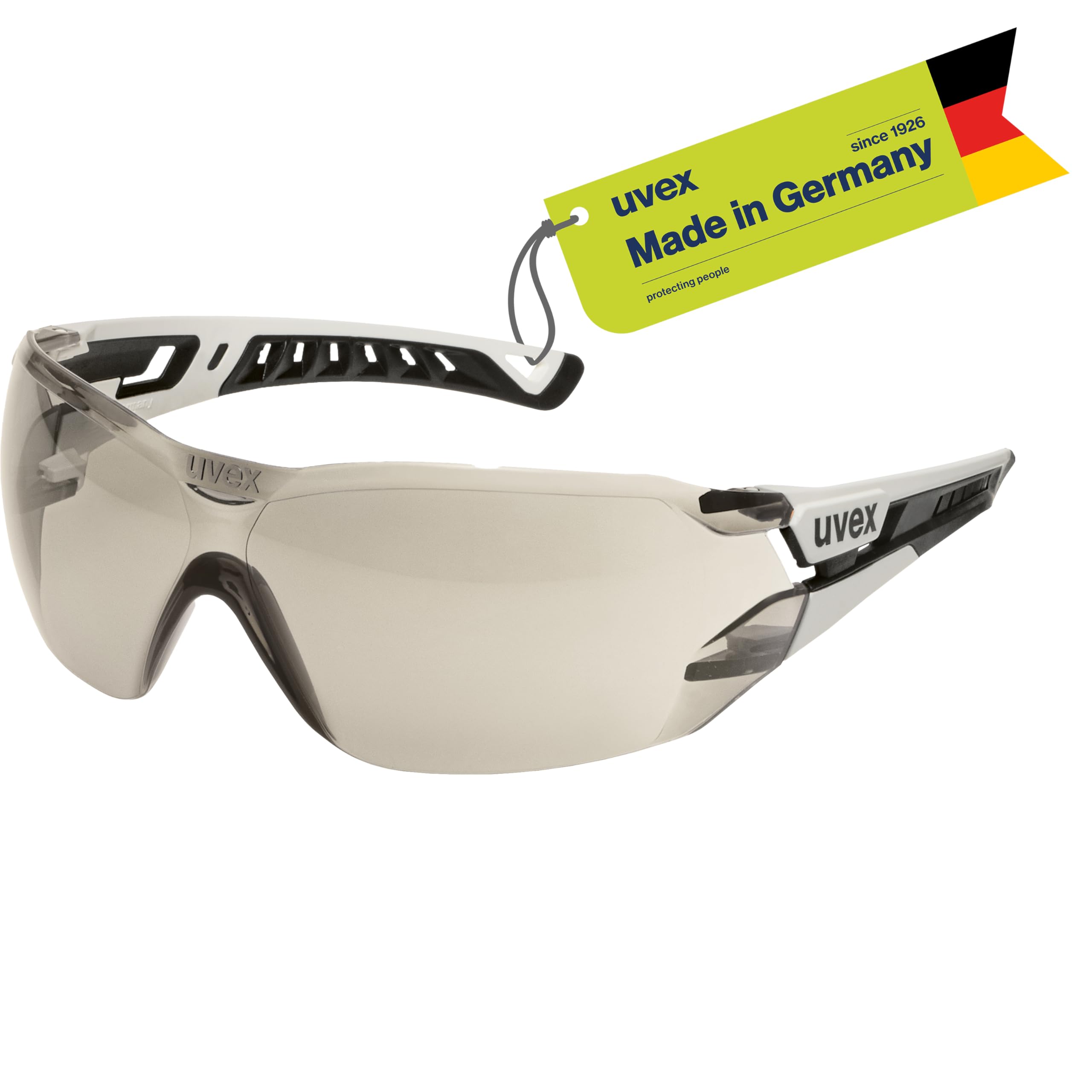 Uvex pheos nxt Premium Protective Goggles - Anti-Fog Inner - Extremely Scratch and Chemical Resistant Exterior - Black/White - Tinted - One Size