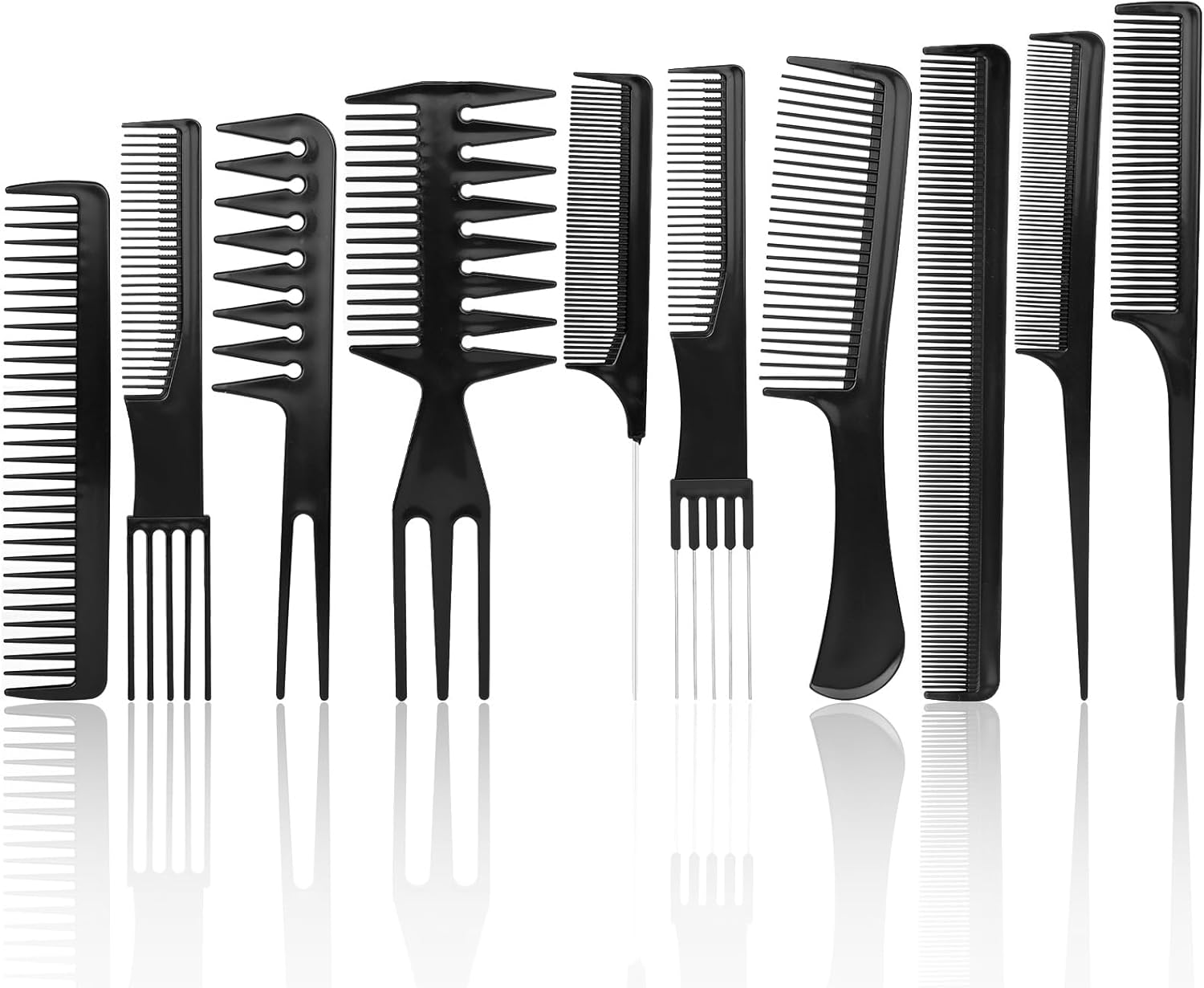 Peignes Kit de Coiffure Meersee Set 10 Peigne Fibre Carbone Professionnel pour Salon Coiffure
