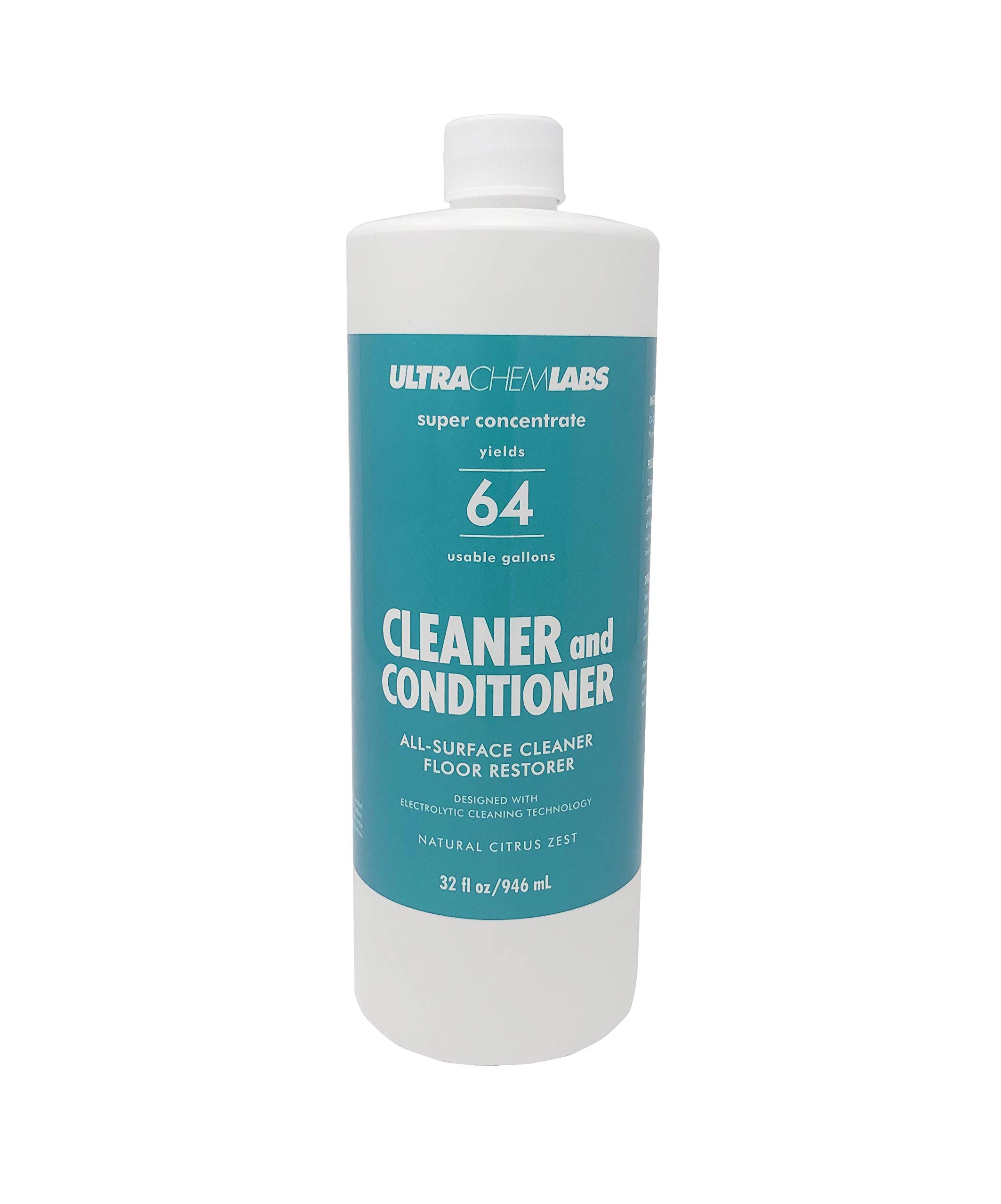 Cleaner and Conditioner, Super Concentrated Commercial Use All Purpose Cleaner, Glass, Wood, Metal, Safe and Natural with Citrus Scent, 32 oz. Makes up to 64 gallons