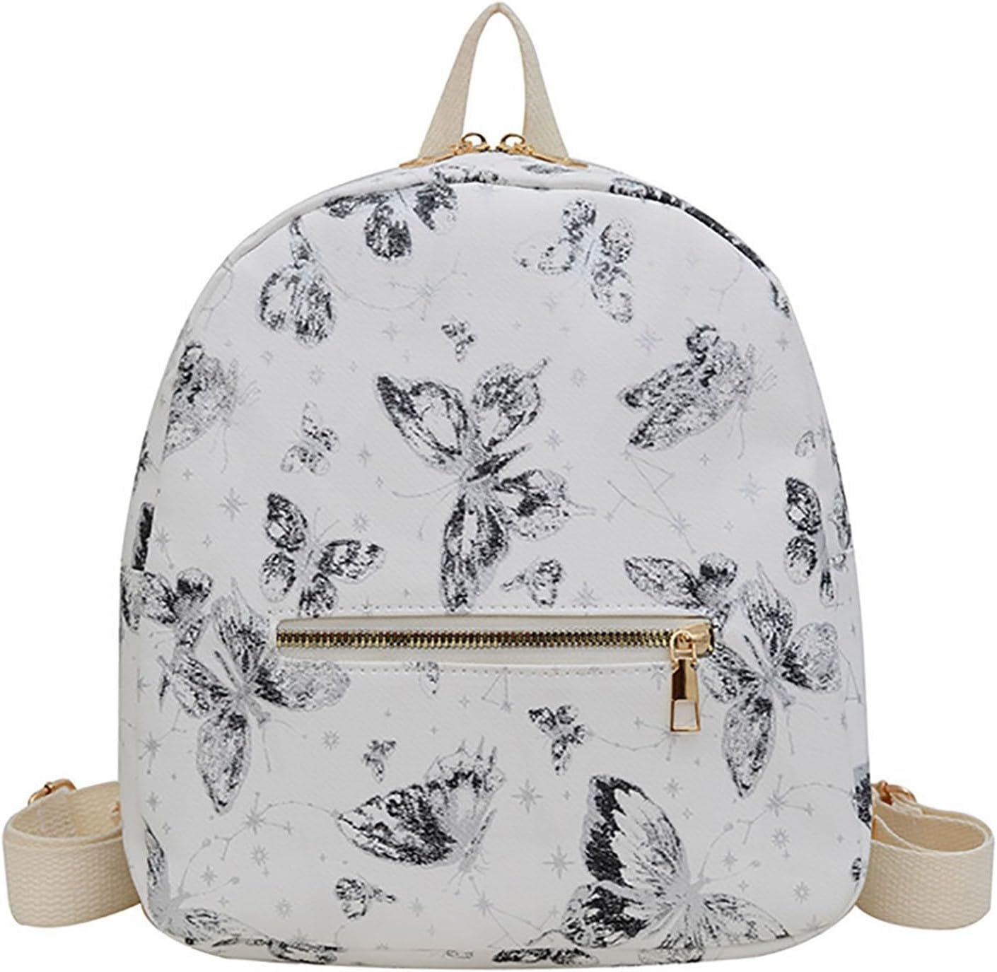 Women's Backpack, Small Size, Mini Backpack, PU Leather, Waterproof, Durable, Butterfly Print, Cute, Backpack, Lightweight, Large Capacity, Simple, Popular, Casual, Korean, Stylish, Work