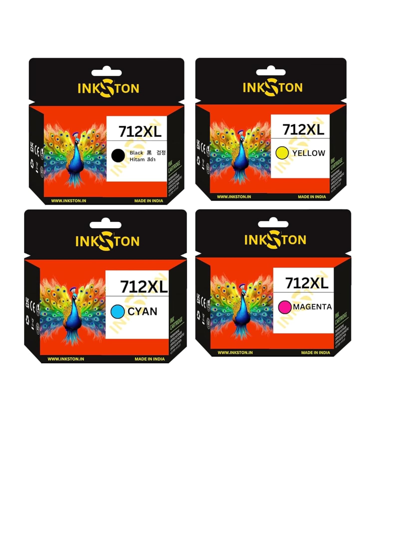712XL Combo Ink Cartridge for DesignJet T210, T230, T250 Printers (Pack 4)
