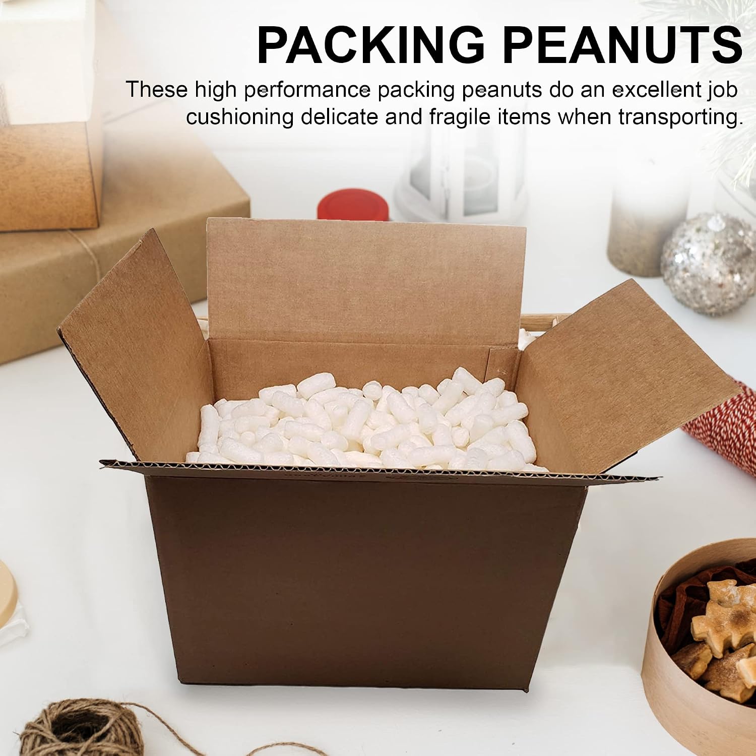 MT Products EPS Off-White Packing Peanuts for Shipping - Recyclable Bulk Peanuts Packing Foam for Cushioning Fragile Items - (Approximately 0.60 Cubic Feet)