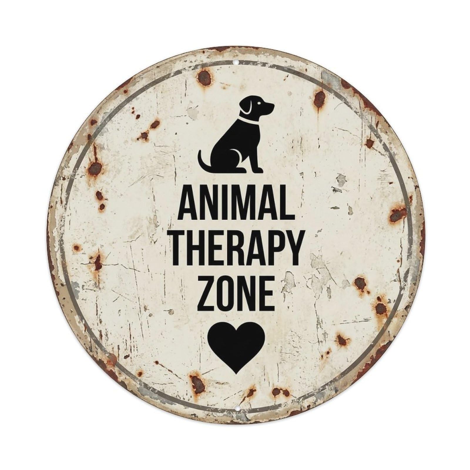 Vintage Animal Therapy Zone Decor Metal Tin Sign