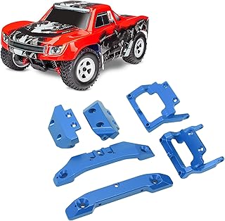 Bumper Replacement Set, RC 1/18 Aluminum Alloy RC Front Rear Bumpers Plates Upgrade Parts for Latrax Teton 1/18(Blue)