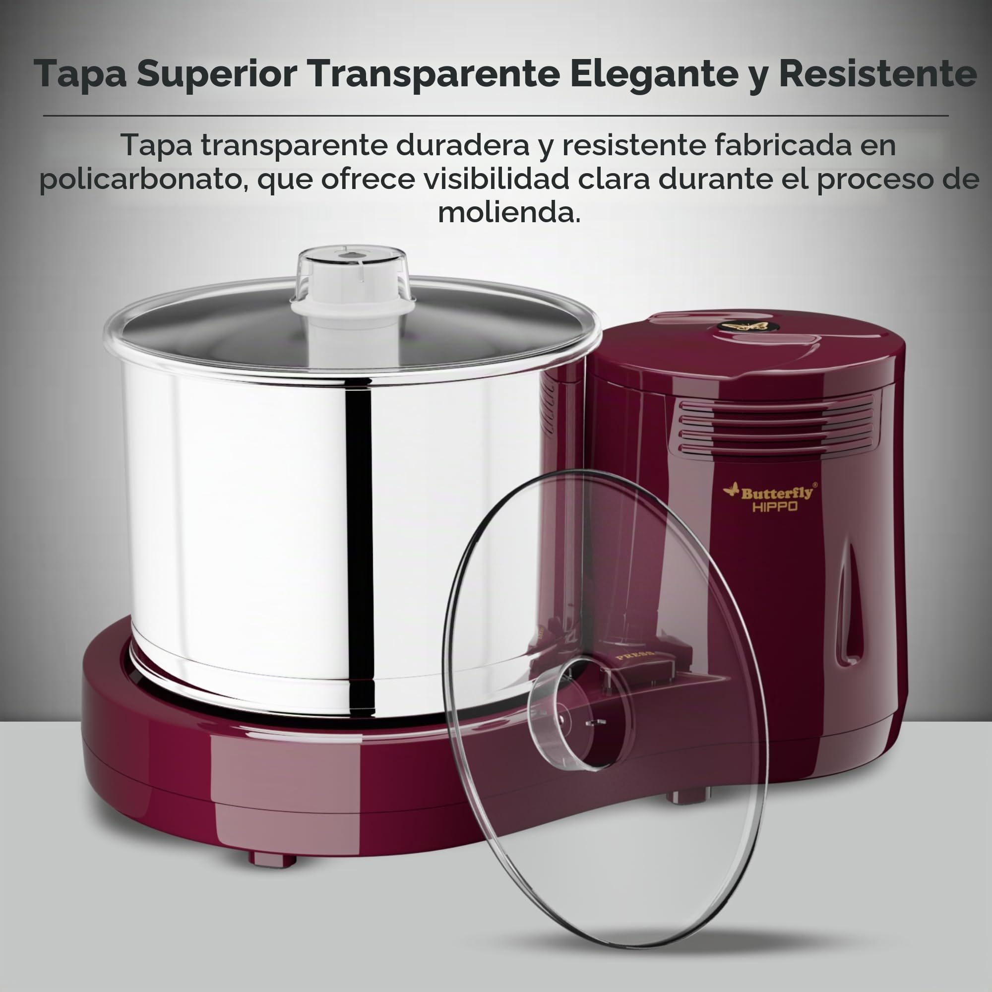 Butterfly Hippo - Molinillo húmedo de mesa, 2 L (cereza)