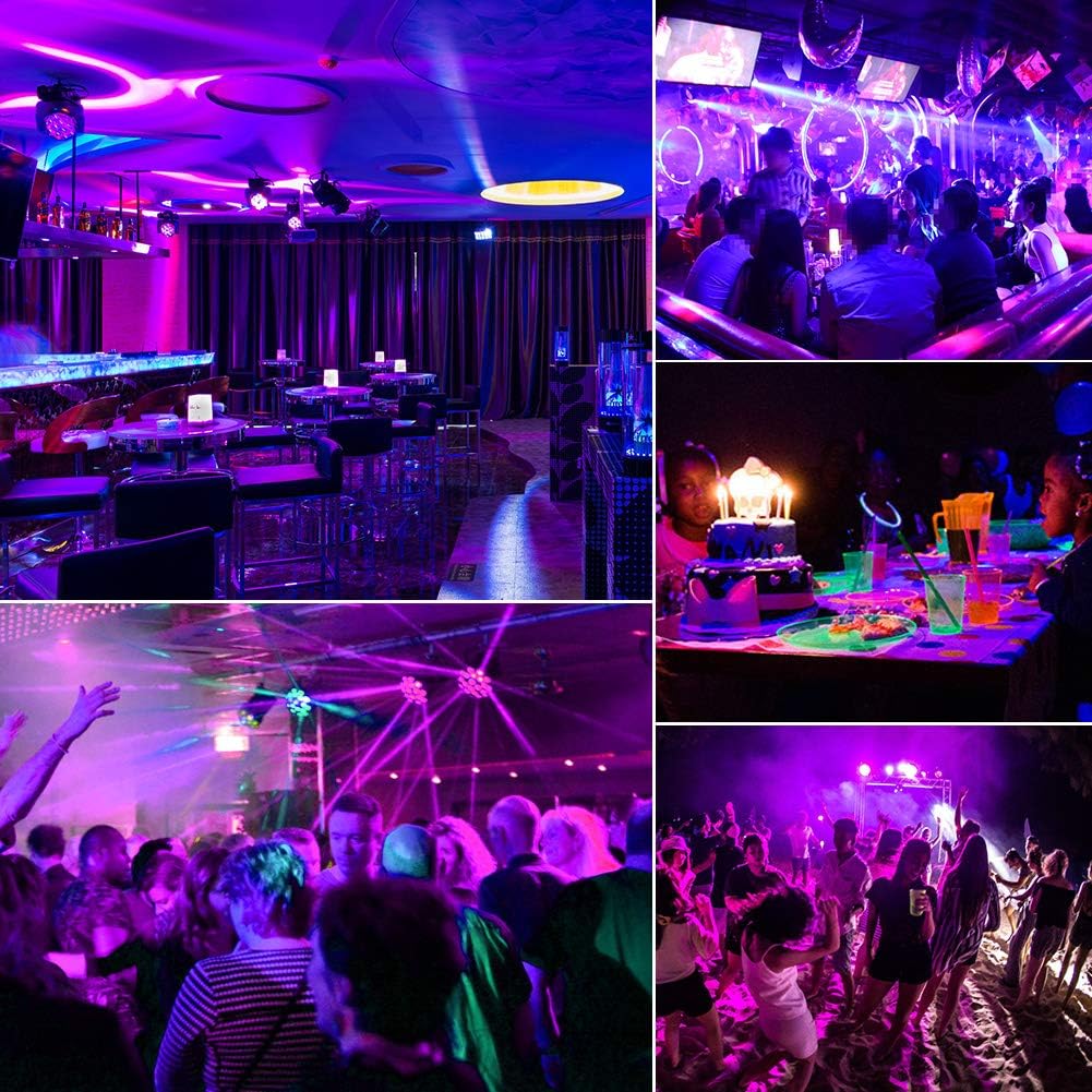 72W Black Lights, DeepDream 36 LED UV Blacklight Party Stage Spotlight with Remote Control for Halloween Bedroom Christmas Birthday Glow Fluorescent Dark Party Supplies, Glow in The Dark