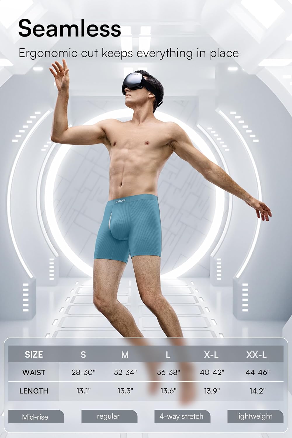 GOOTUCH Men's Modal Breathable Underwear, Moisture Wicking Odor Control Boxer Briefs, Ultra-Soft Stretch Seamless(2&4 pack) - Image 7