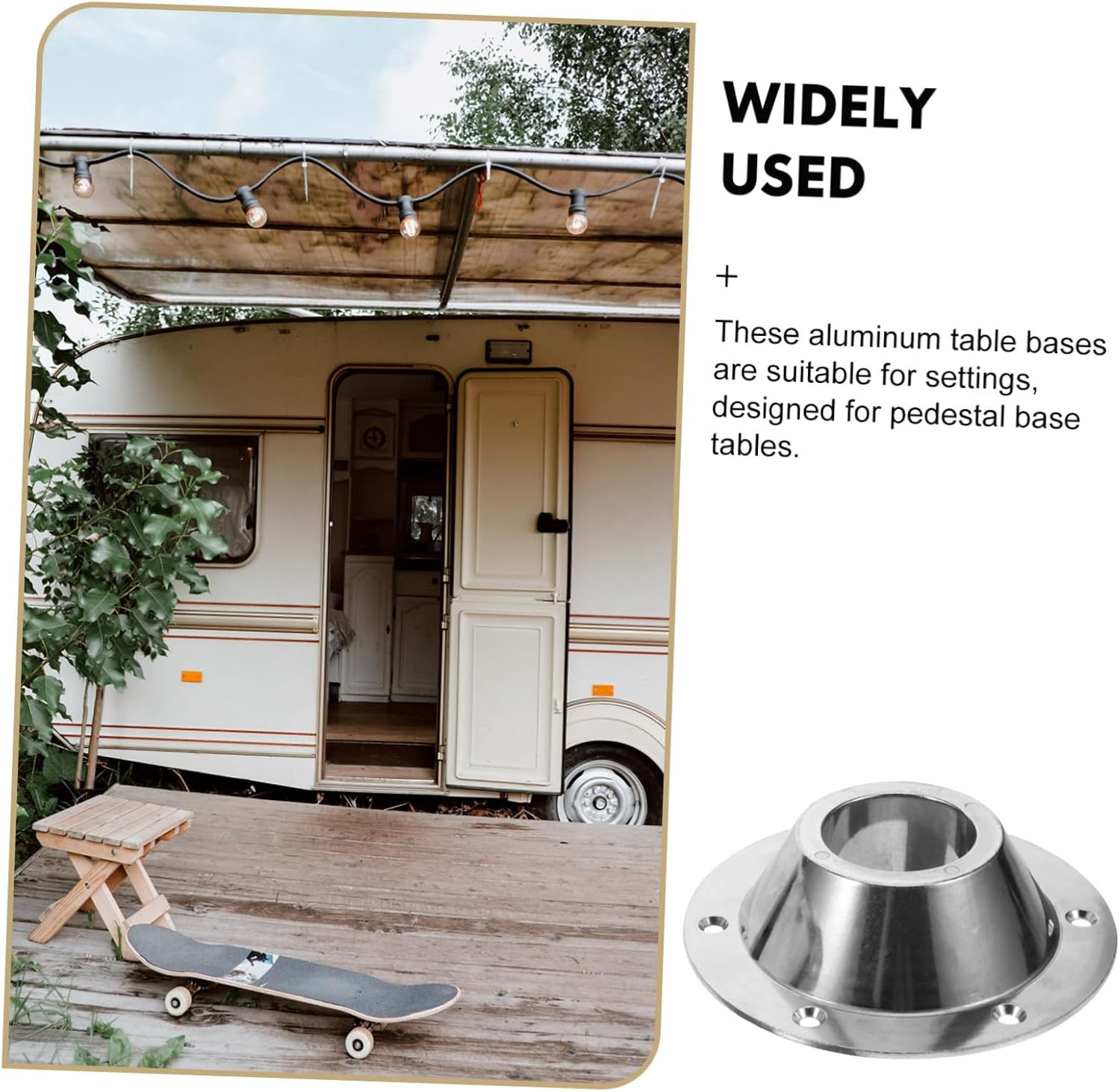 2pcs Rv Table Base Aluminum Mounting Base Sturdy Flush Mount Fixed Accessories for Yacht and Camper Tables Easy Installation Lightweight Design Enhanced Aesthetics