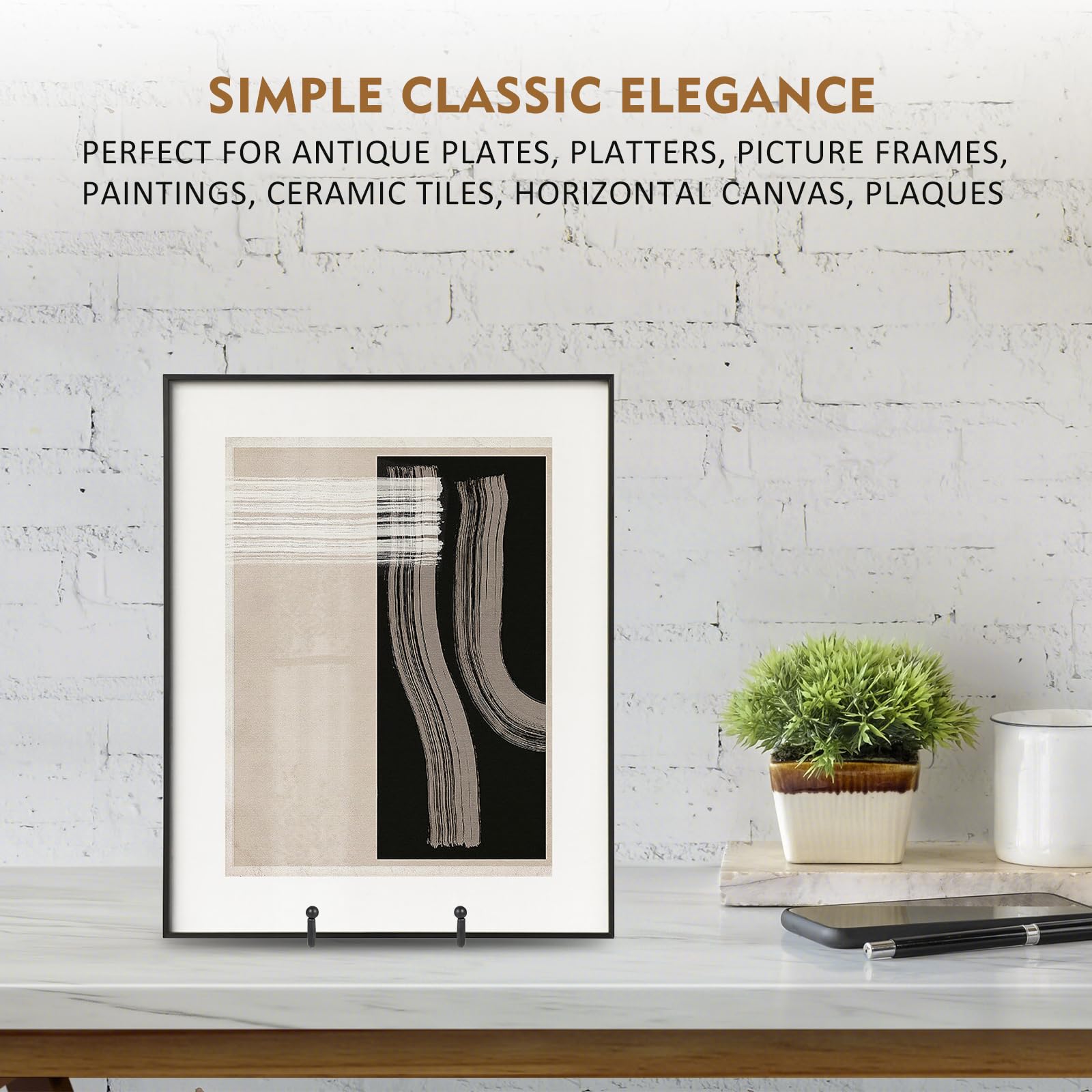 Plate Holder Easel Display Stand, 6 Inch Twisted Metal Wire Plate Stands, Picture Frame Stand - Image 3