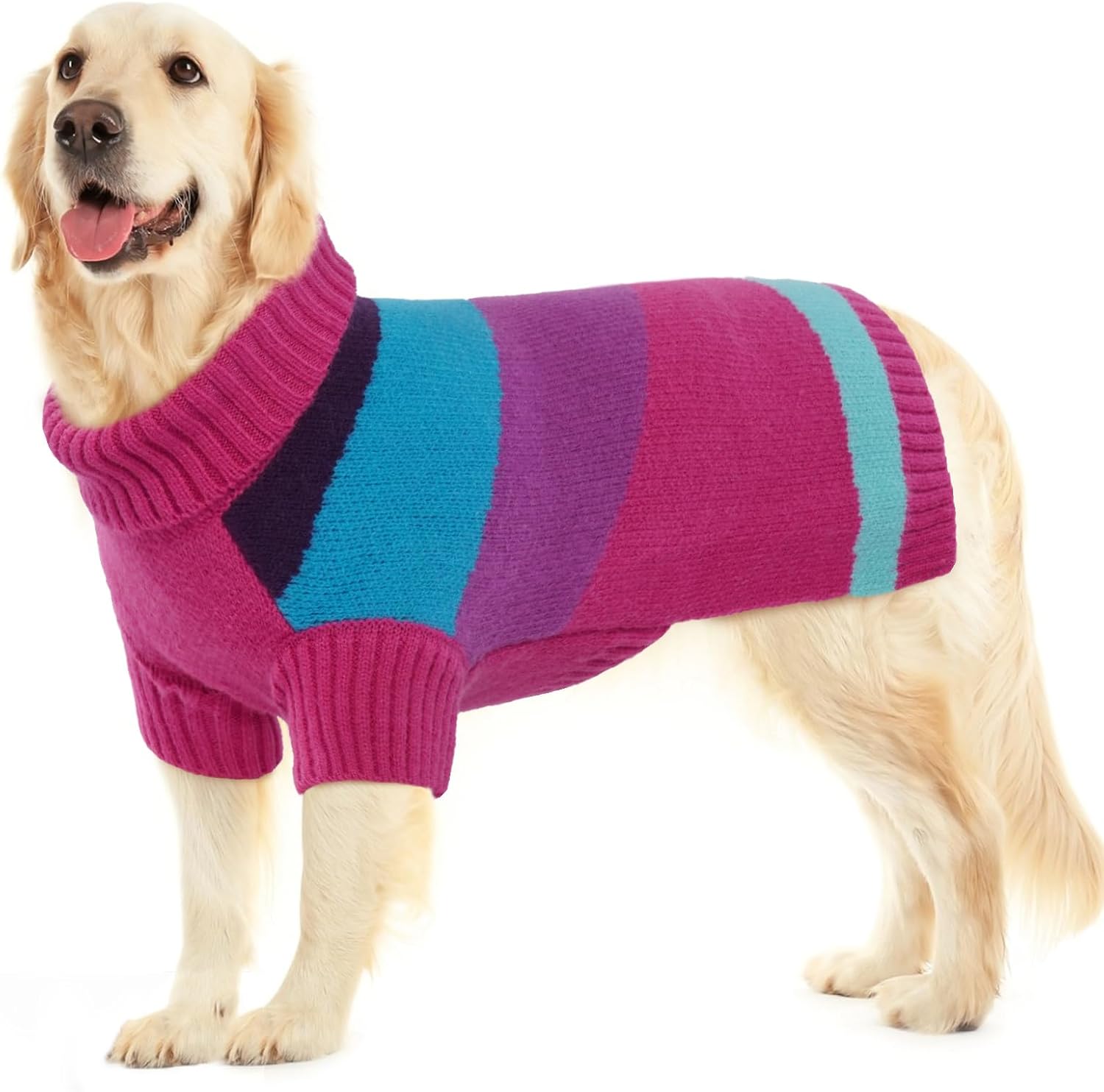 Turtleneck Fall & Christmas Dog Sweater - Pullover Warm Extra Large Size, 3XL - Knitwear for Labrador, Golden Retriever, Doberman, Boxers