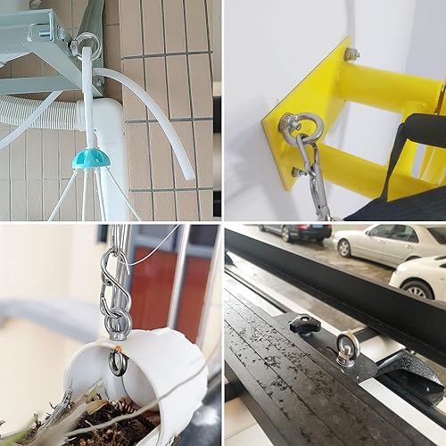 Miniatura 13 de PAGOW 4 piezas de tuerca de ojo de elevación de acero inoxidable 316, 1/4 pulgadas UNC de grado marino resistente, perno de ojo en forma de anillo