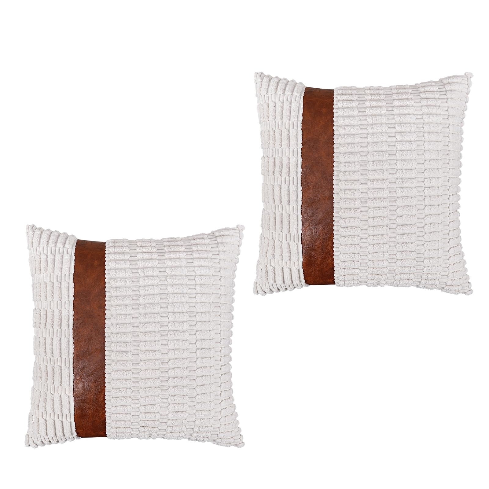 Kaeltsyn Multipurpose Pillow Cover Home Decors Modern Corduroy Wheat Texture 45x45cm Pillowcase Faux Leather Accent Cushion Bed Pillow
