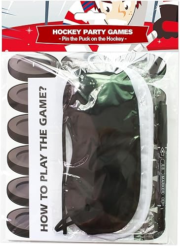 Miniatura 7 de PARTYLOUD Juegos de fiesta de hockey, Pin The Puck on The Hockey juegos de fiesta de cumpleaños, hockey sobre hielo, fiestas de vacaciones,