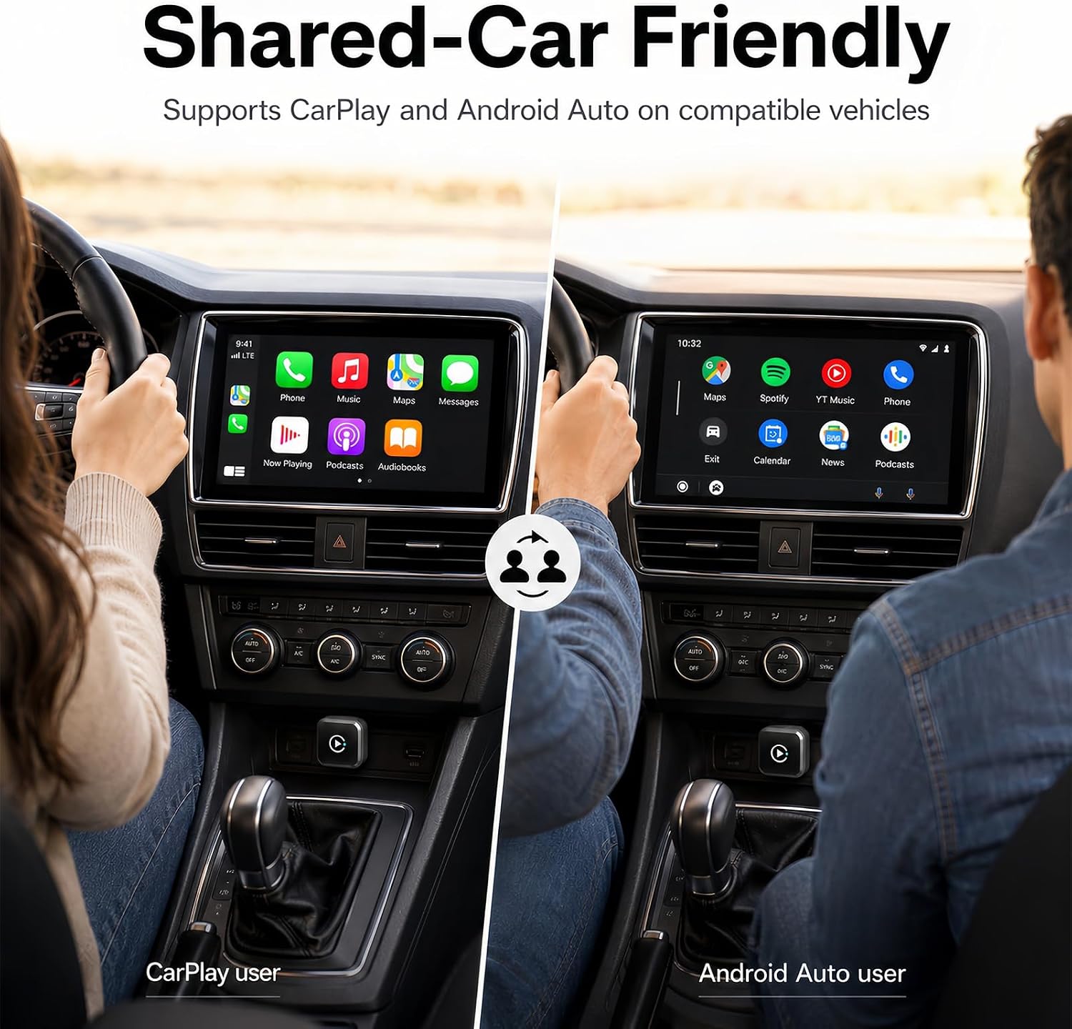 Wireless CarPlay Adapter for Factory Wired CarPlay and Android Auto