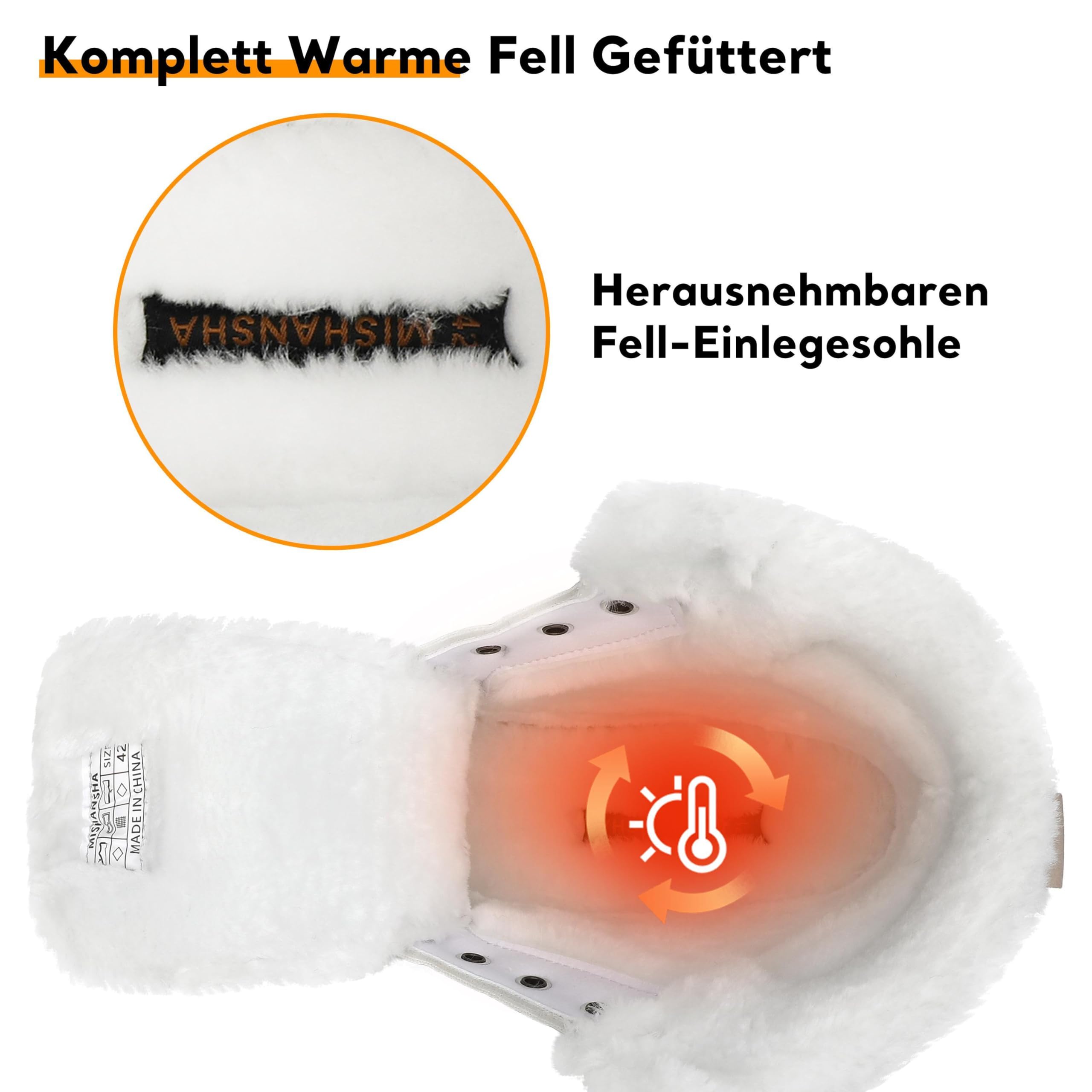 Mishansha Uomo Scarpe Invernali Donna Stivali da Neve Calda Impermeabili Outdoor Sneakers da Trekking Taglia 36-48 EU