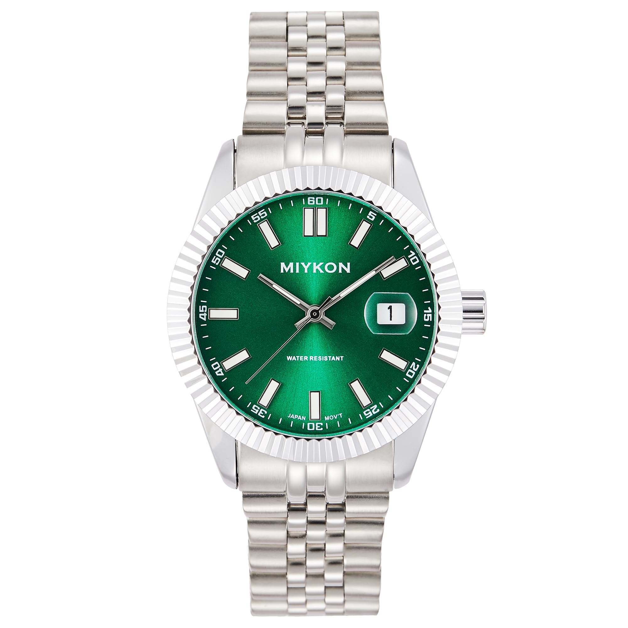 Men's Minimalist Dress Watch, Quickset Date, Stainless Steel Jubilee