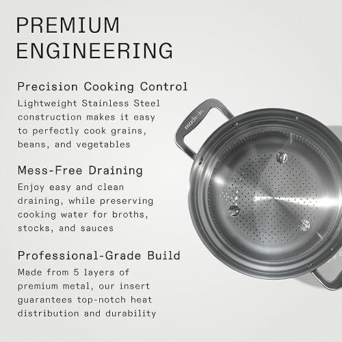 Miniatura 3 de Made In Utensilios de cocina - Inserto de pasta de acero inoxidable - Acero inoxidable premium - Utensilios de cocina profesionales - Fabricado en