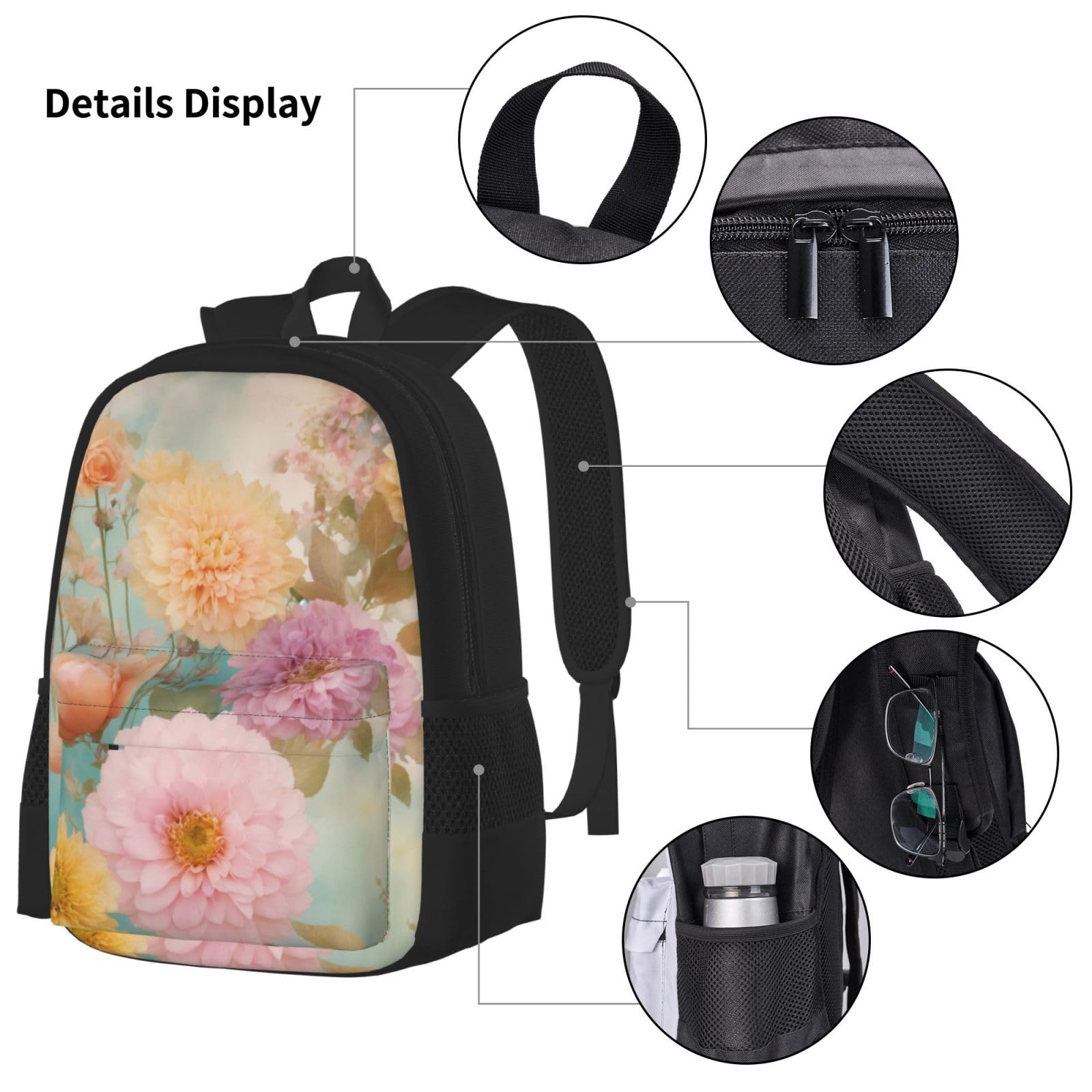 Zaino, borsa portapranzo, astuccio, set da 3 pezzi, per lavoro e