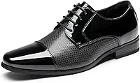 Bruno Marc Men's Patent Leather Tuxedo Oxfords - Classic Lace-Up Formal Dress Shoes for Weddings & Events