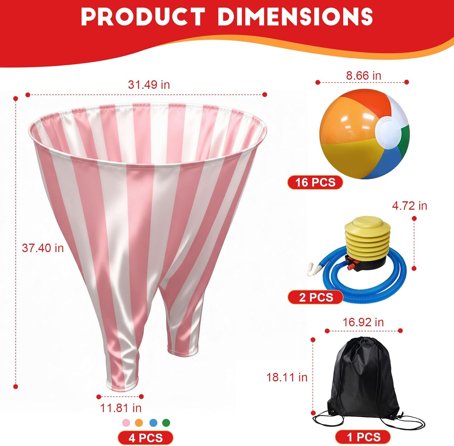 Granny Pants Outdoor Game,Giant Oversized Granny Funny Pants Set with Bouncy Balls & Pump for Family Reunion Party Field Game