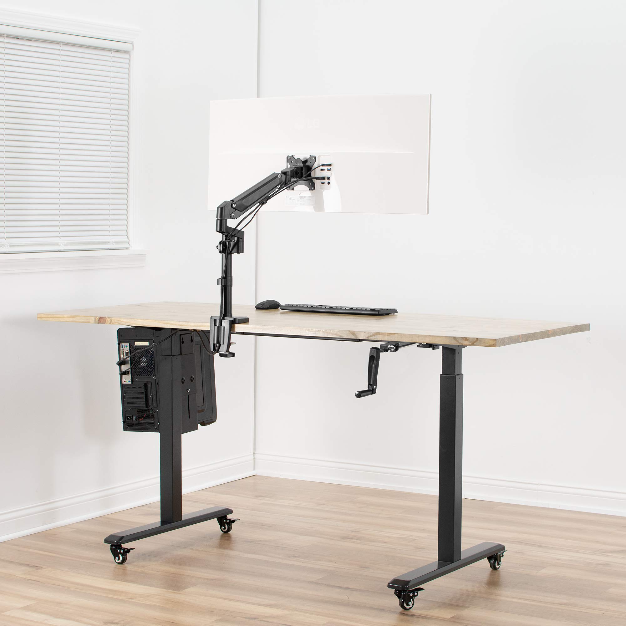 VIVO STAND-V100C Monitorhalterung – Für Ultrawide Monitore Bis 124,5 Cm (49 Zoll), 20 Kg, Schwarz | Klemme, Verstellbar, Mit Kabelmanagement